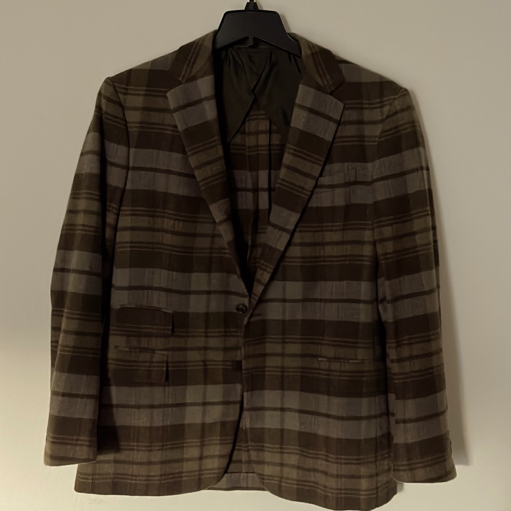 Nwot:Purple Label Ralph Lauren’s Luxurious Cashmere Blazer Plaid Brown Olive.